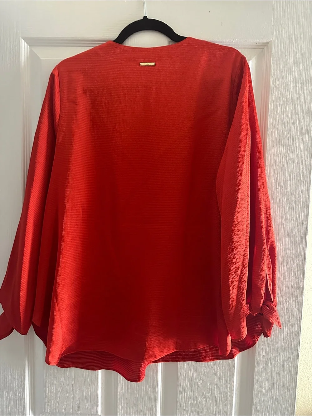 Michael Kors Orange V-Neck Tie-Sleeve Tunic
